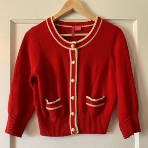 Red Vintage-Inspired Cardigan
